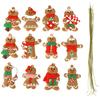12Pcs Gingerbread Man Christmas Tree Hanging Pendant Xmas Tree Decor Ornament