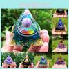 Amethyst Crystal Pyramid Healing Orgonite Chakra Energy Orgone Ornaments Home