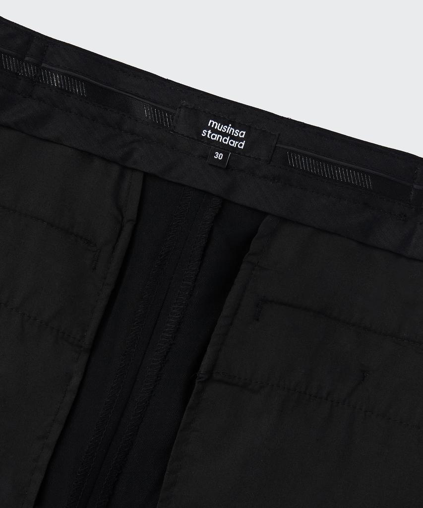MUSINSA STANDARD Semi-Wide Hidden Banding Slacks [Black]