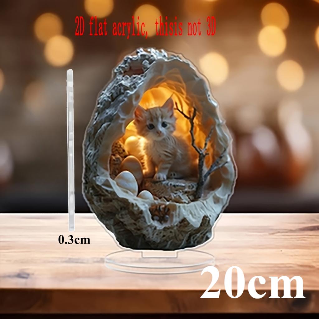 Cute cat pattern, 2D flat acrylic, desktop decoration, suitable for living room, bedroom, gifts, Christmas, Halloween