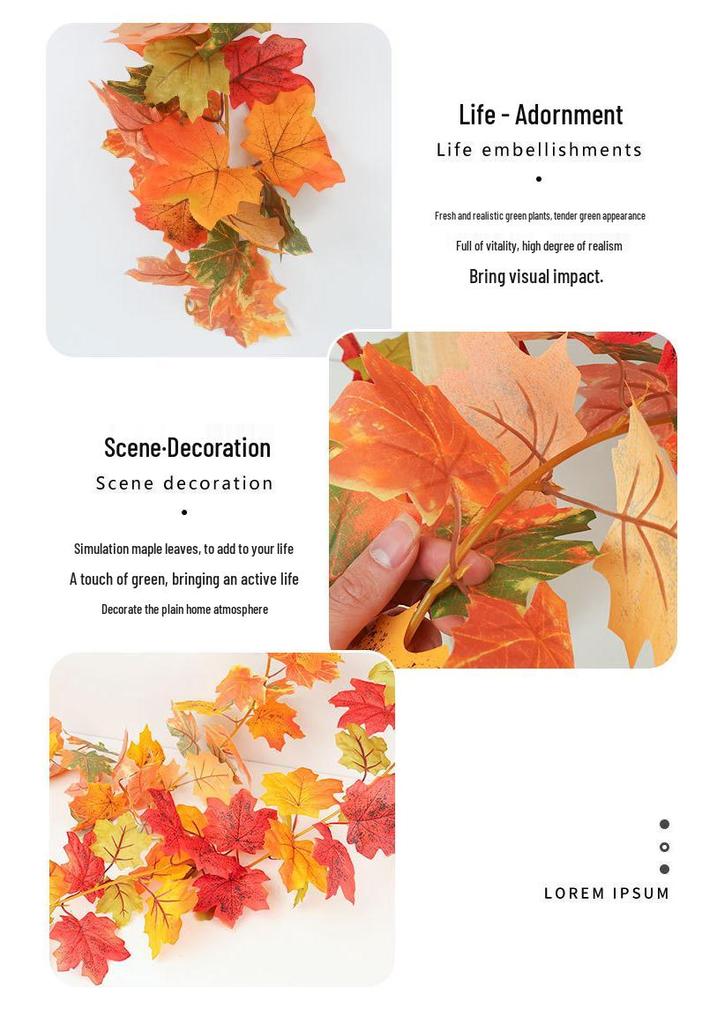 Maple Leaf Vine Autumn Hanging Ornaments for Thanksgiving and Harvest Festival Decor