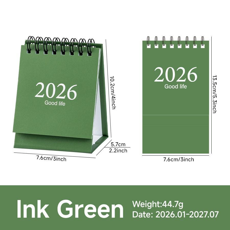 2026 New Year Mini Desk Calendar English Children's Desktop Planner Office Desk Assessories Pocket Notepad