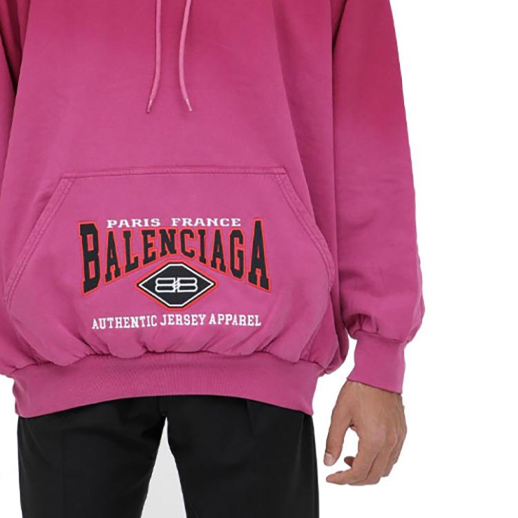 Balenciaga Sweatshirts Men's Rose Red Hooded Moderate Other 697879TMVB10556