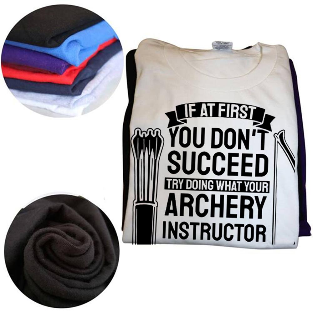 Try To Follow The Instructions of Archery T-Shirt with Archery Hunting Archers Pure Cotto Casual Short-sleev O-neck Tee