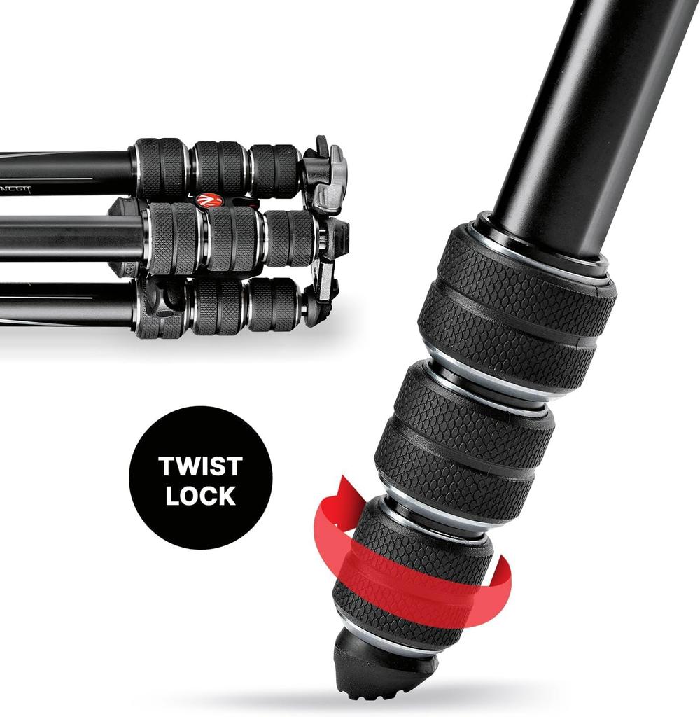 Manfrotto befree GT XPRO Aluminum Tripod Kit with Smartphone 4 Max Height Folded Height Weight Load Capacity Ball Head JP A00001BMN Clamp, Sections,