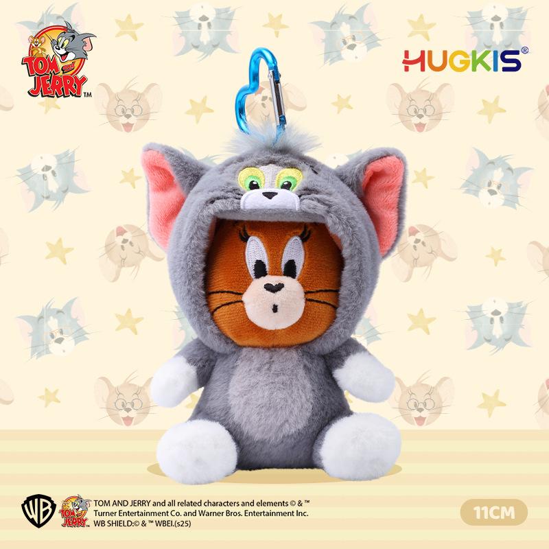 Tom and Jerry Cat & Mouse Plush Toys: Keychain Charms & Pendant Gift for Kids