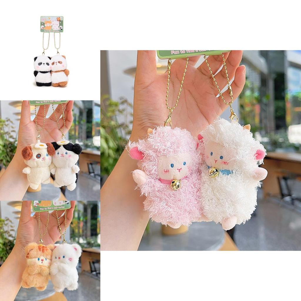 Adorable Mini Cute Animal Plush Keychain Holder For Friends And Couples Gifts