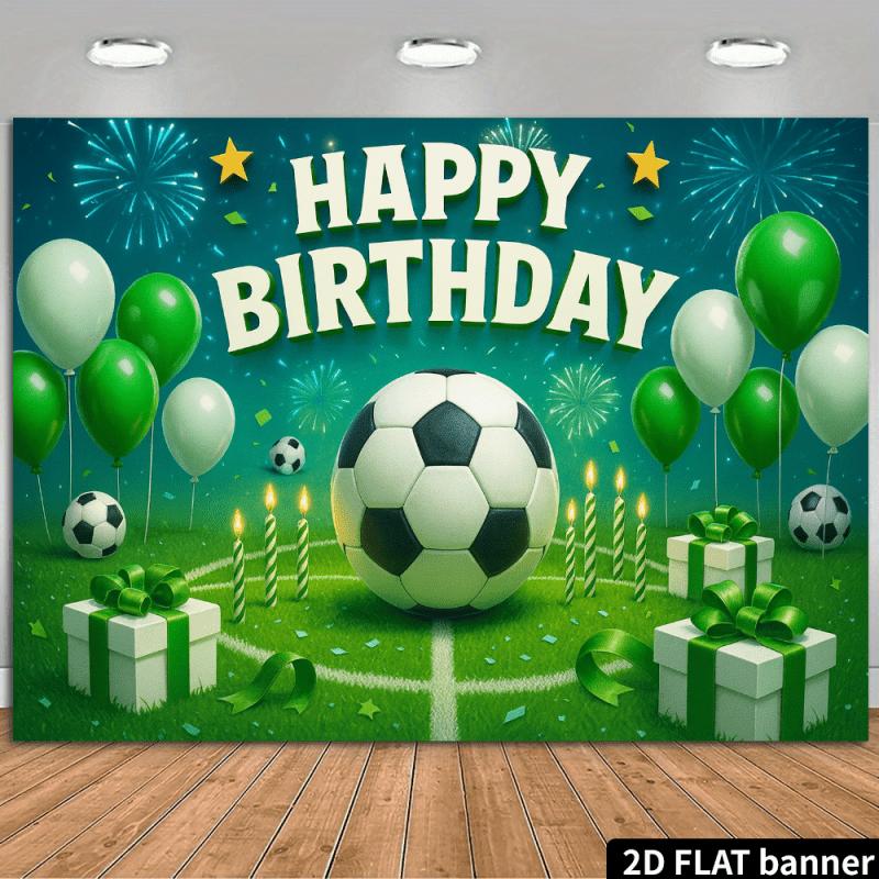 2D flat surface 1-piece hot-blooded football birthday background cloth party supplies suitable for indoor and outdoor use