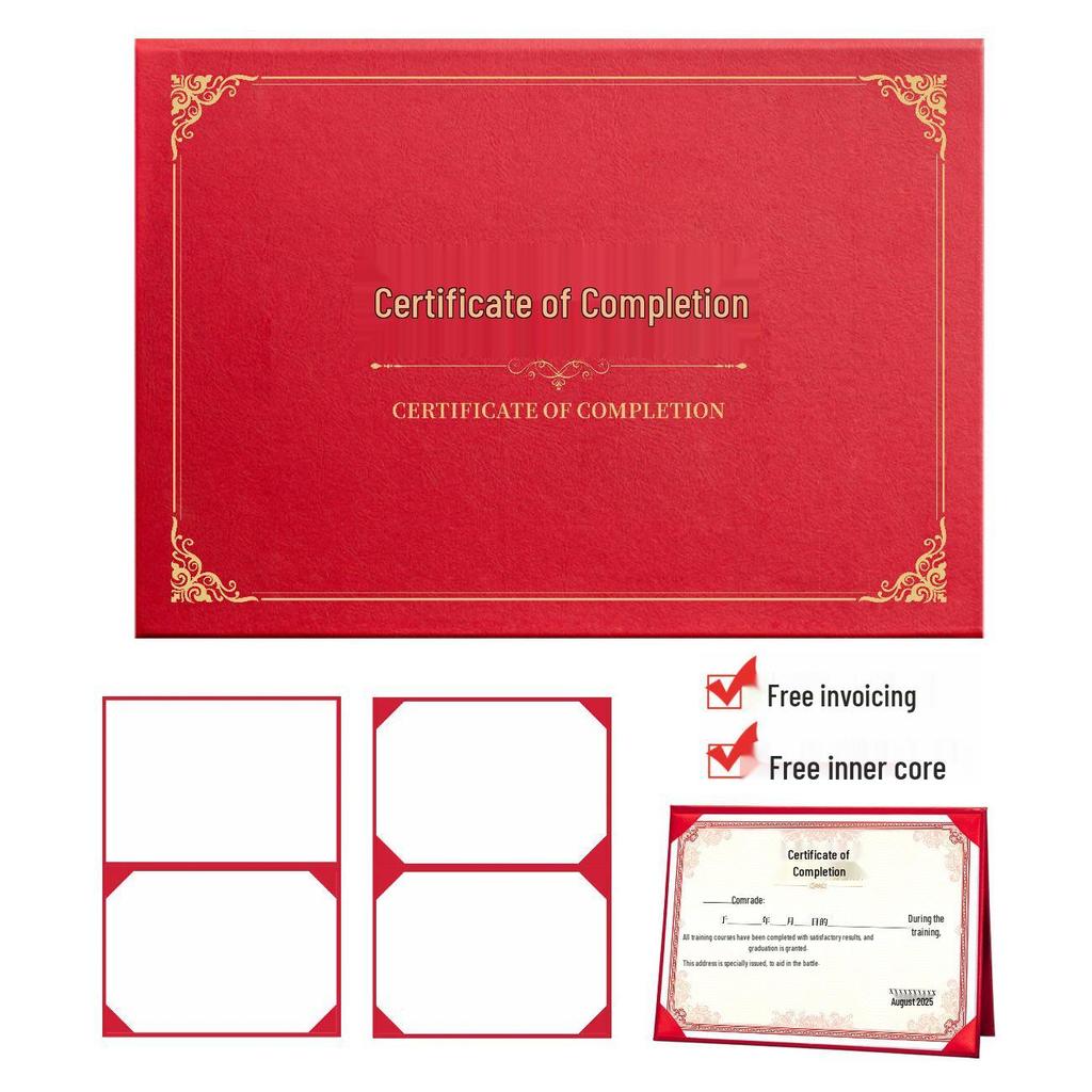 Honor A4 Award Certificate: Leather Cover, Graduation, Appointment, Outstanding Employee Recognition