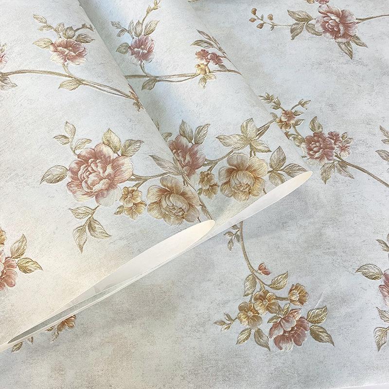European Small Floral Wallpaper Warm Bedroom Living Room Beauty Salon Tv Background Wall Decoration Vine Flower Wallpaper