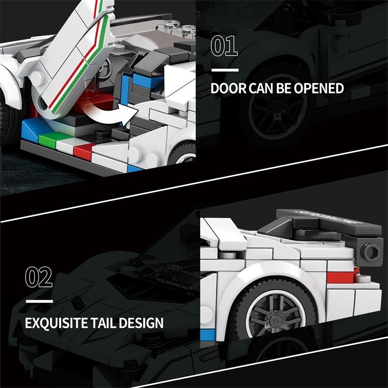 348PCS City Racing Car Model Building Blocks 1:24 Scale Speed Vehicle Car Model Bricks Desktop Ornaments Kids DIY Toys Gifts