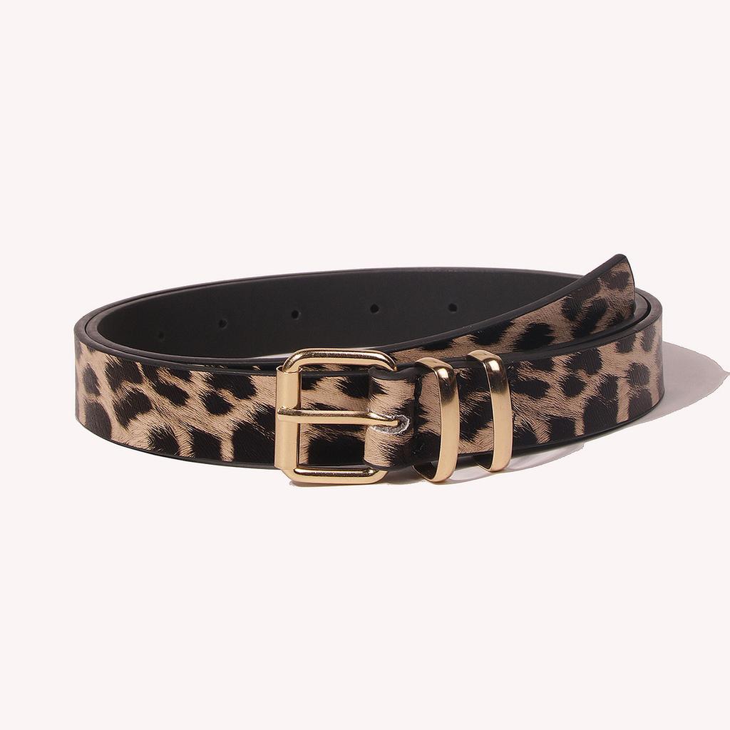 Small New Camouflage Animal Pattern Decorative Women's Thin Belt European and American Versatile Clothing Jeans Belt