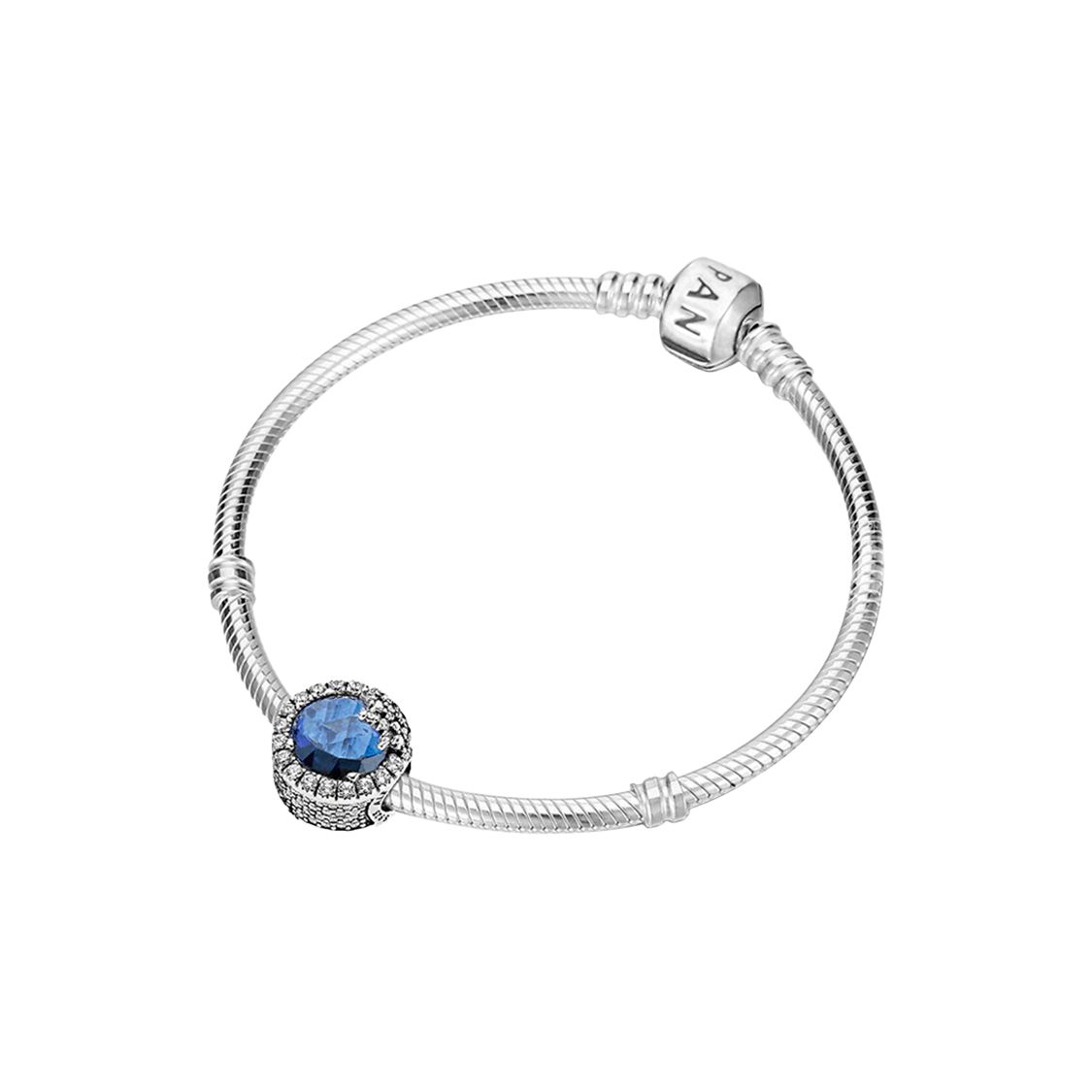 Pandora Blue Sparkling Snowflake Charm Snake Chain Bracelet Women bracelet Silver Multicolor HZYT00081 Box,17cm,Sparkling Heart Dream