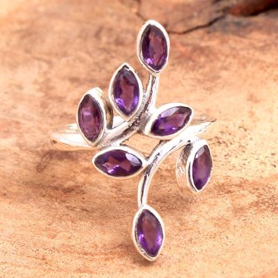 Silver Jewelry, Amethyst Ring, 925 Sterling Silver, Birthstone Jewelry, Statement Ring