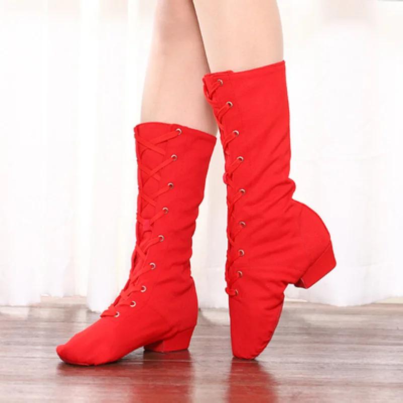 

Women s Jazz Boots Men Jazz Boots Kids Stage Performance Shoes Unisex 3cm Heels Jazz Dance Shoes Cow Leather Sole Show Shoes 45 червоний