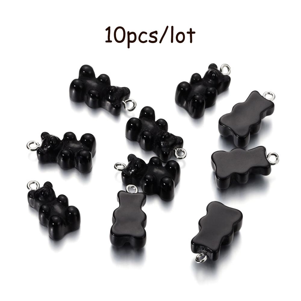 10/20Pcs Candy Bear Pendant Charms for Necklace Bracelet Earrings Jewelry Making Diy Findings Resin Bears Christmas Making