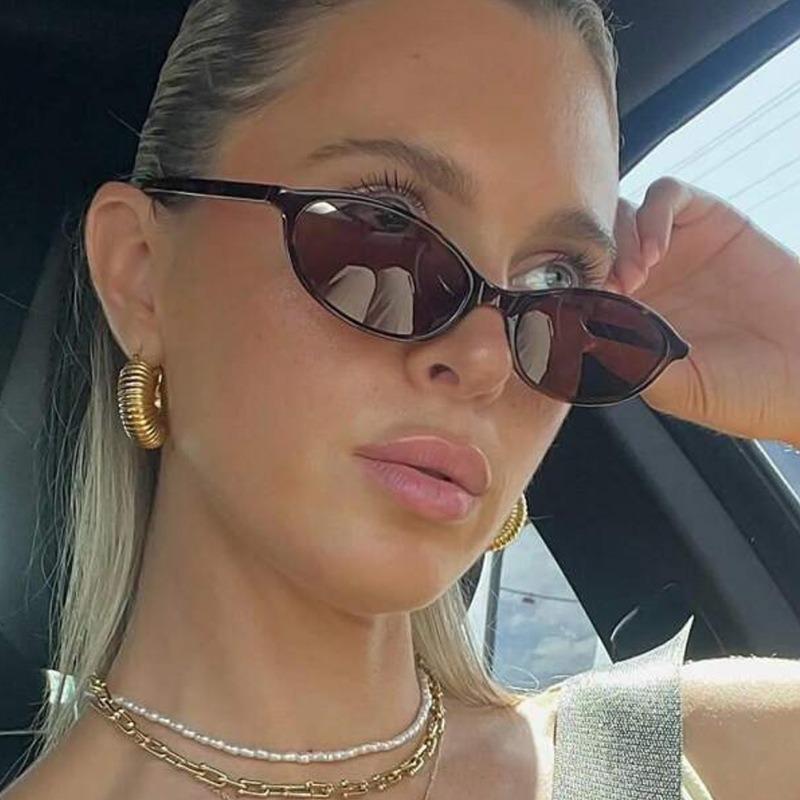 Trendy Retro Small Oval Women Sunglasses Fashion Round Steampunk Women'S Sunglasses Shades Fashion Ladies Shades  Uv400