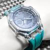 Casio Касиок Кастомный Комплект Безель Бирюзово-Синий G-SHOCK GA-2100/GA-2110/GA-B2100 [Прозрачный + Ремешок] (180~)