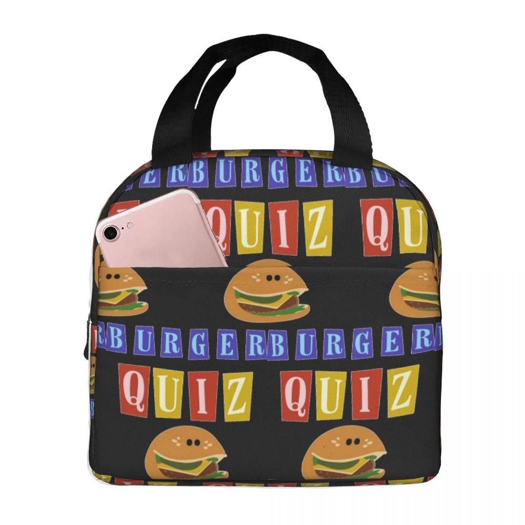 Burger Quizz New Logo Insulated Lunch Bag for Women Office Cooler Thermal Food Box Tote Leakproof Lunch Boxes Container