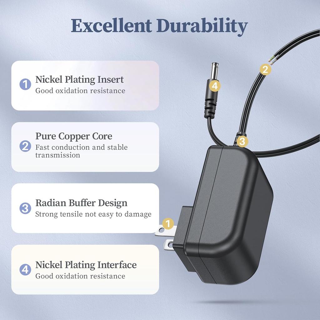 Charger For Booster PAC ES2500 AC/DC Adapter For ES5000 ES5500 ES2500C ES6000 ESA217 J900 ESA22 J900 Jump Starter Power Supply Cord Replacement