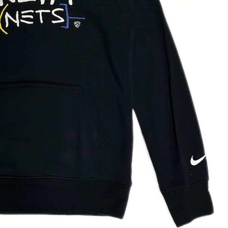 Nike X NBA Collaboration Hoodie Brooklyn Nets CE Pullover Comfortable Kids Hoodies Black 3Z2B7FDKM-NYN