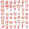 50 Cartoon Pink Snack Doodle Stickers Personalize Your Guitar Notebook And Suitcase With Waterproof Diy Decor