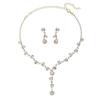 BLINGBAY Kvinners Smykkesett Søtt Trendy Bryllup Brude Tilbehør Rhinestones Elegant Armbånd Halskjede Øredobber Sett Kvinners Moderne Smykker Gave
