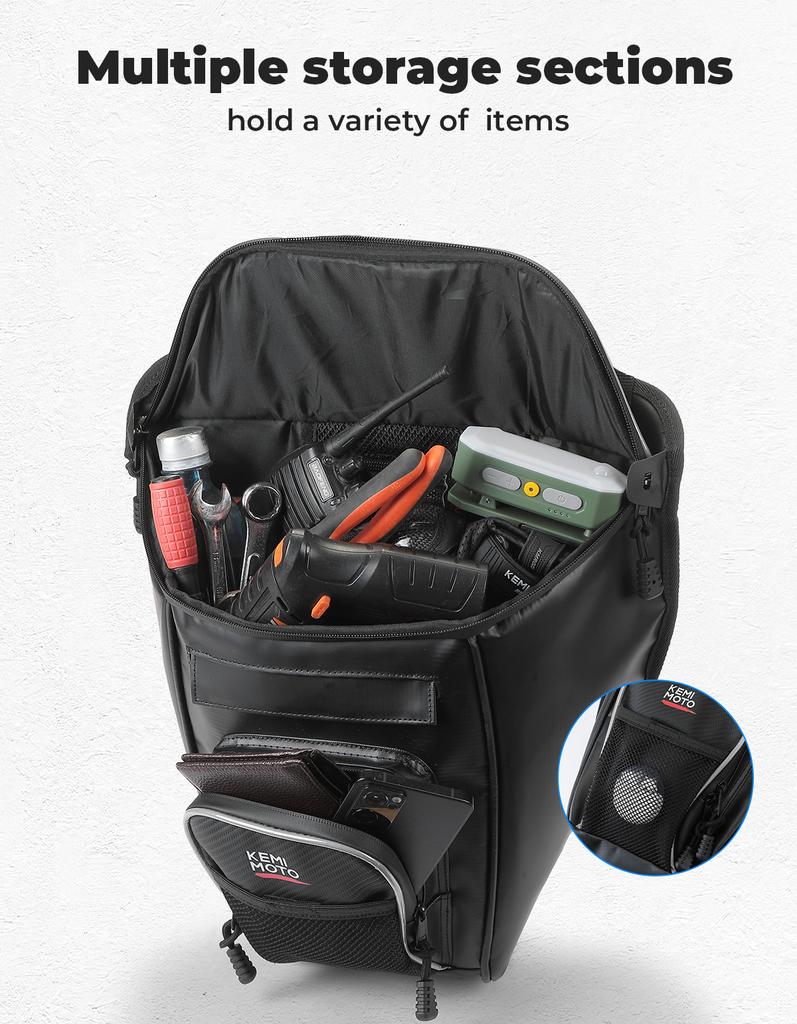 KEMIMOTO UTV Seat Center Cooler Storage Bag with 2 Hydration Bags Compatible with Polaris RZR XP 1000 800 900 Turbo R 2014-2023