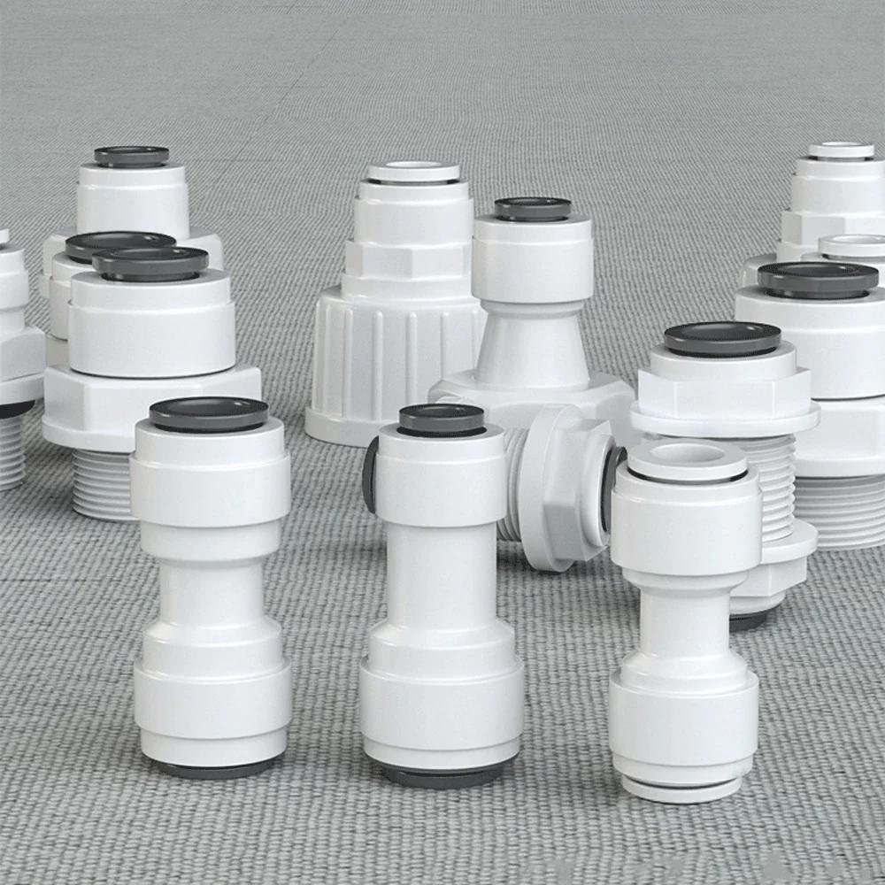 Fit 6.35mm Tube X Male Female Thread 1/2" BSP POM Quick Fitting Connector For Aquarium RO Water Filter Reverse Osmosis System