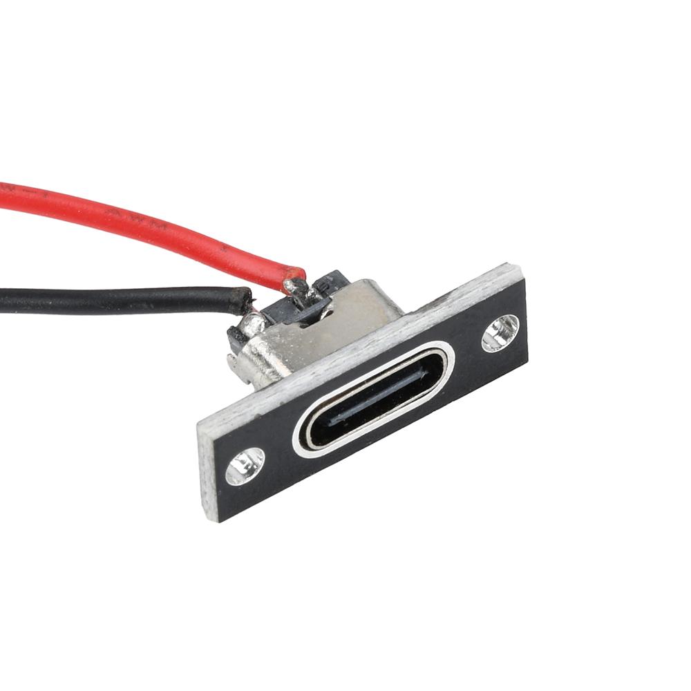 2Pin USB Jack Charging Data Port Type-C Waterproof Charging Port 2P Strip Line Of Solder Joint Female Connector Jack