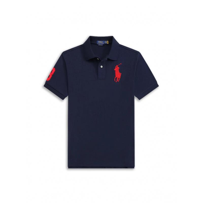Camisa Polo Masculina com Bordado Big Pony Verão Manga Curta Camiseta Business