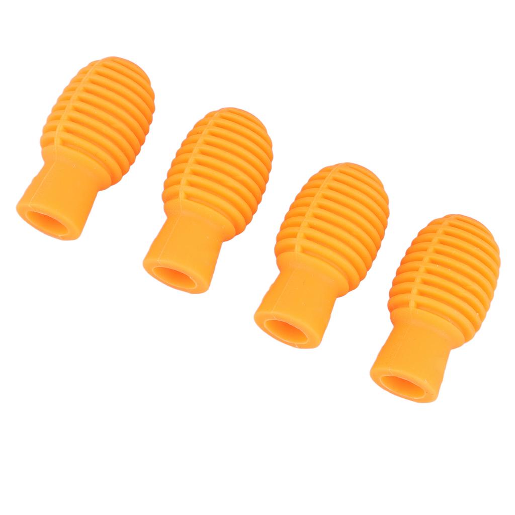 4Pcs Drumstick Silent Tip Silicone Drum Stick Dampener Mallet Mute Tip Instrument Accessory Orange