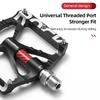 ROCKBROS Bicycle Pedals Alloy Bearings Cycling Pedals Platform Bike Flat Pedal Pedals Reflective Anti-slip MTB Bike Accessories