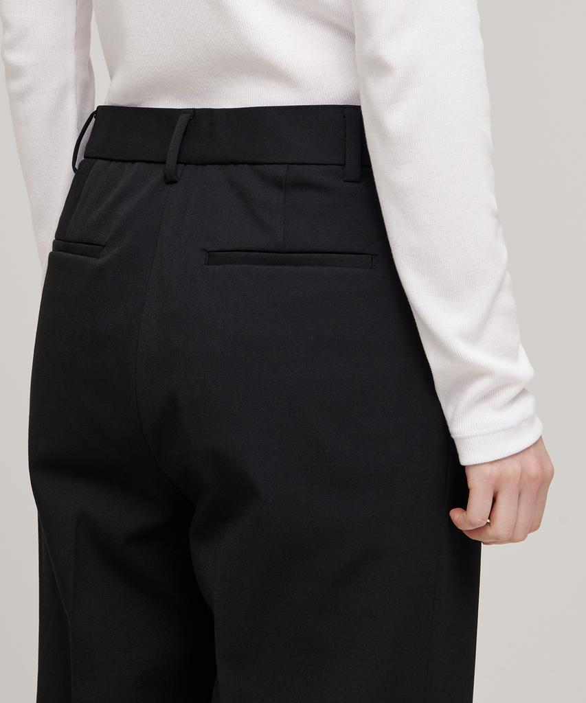 MUSINSA STANDARD WOMAN Women'S Straight Hidden Banding Slacks [Black]