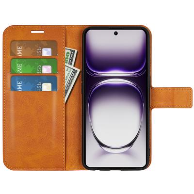 For Oppo Reno12 Pro 5G (Global) Case Scratch-Proof Calf Texture Leather Stand Phone Cover