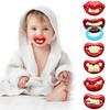 Baby Silicone Funny Pacifier Beard Teeth Baby Tycoon Cowboy Funny Pacifier Funny Pacifier, Soft Silicone Funny Fake Nipples Teeth Gum- Teeth Pacifier