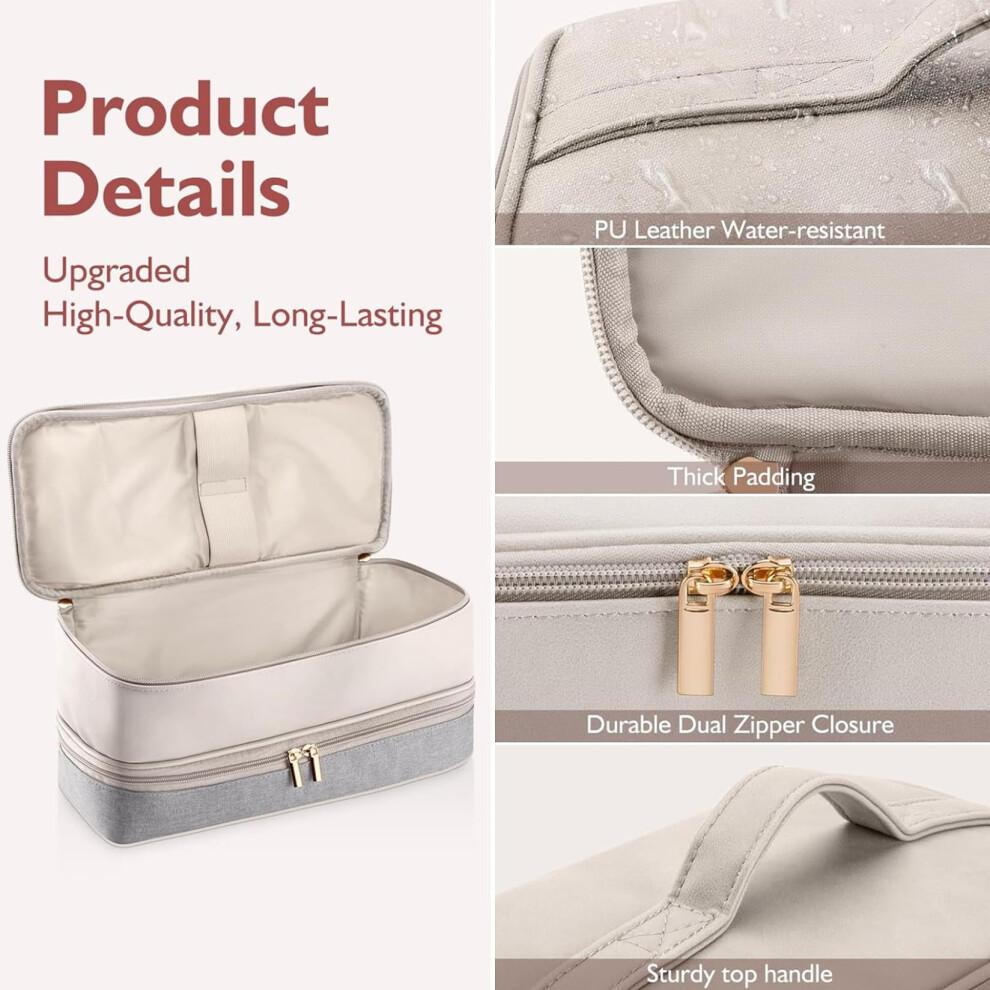 Hair Dryer Travel Bag Waterproof Dual Layer Storage Case with Wide Zip Opening and Carry Handle