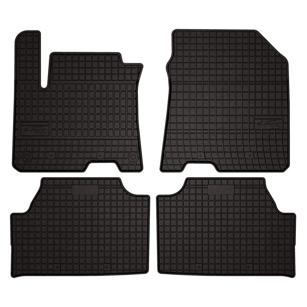Rubber Car Mats For: Hyundai Kona EV / Electric Crossover (2017-2023) - Black, Fitted