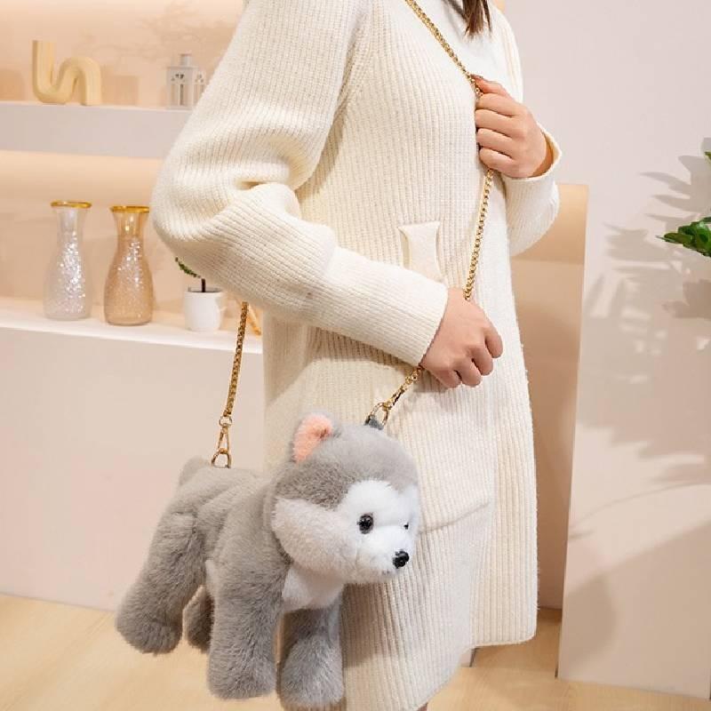 Highland White West Terrier Akita Plush Toy Cartoon Bag Decoration Gift Kids