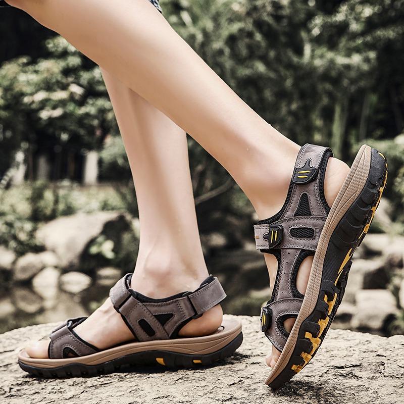 38-48 pánské velké sandály z pravé kůže muži léto muži plážové sandály venkovní sandály pro muže