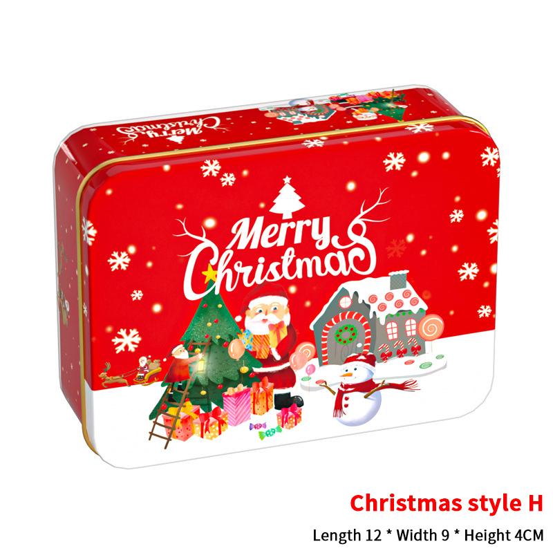 Christmas Transparent Window Tin Box Cookie Candy Tinplate Chocolate Storage Box With Exquisite Lid Christmas Gift Packaging Box