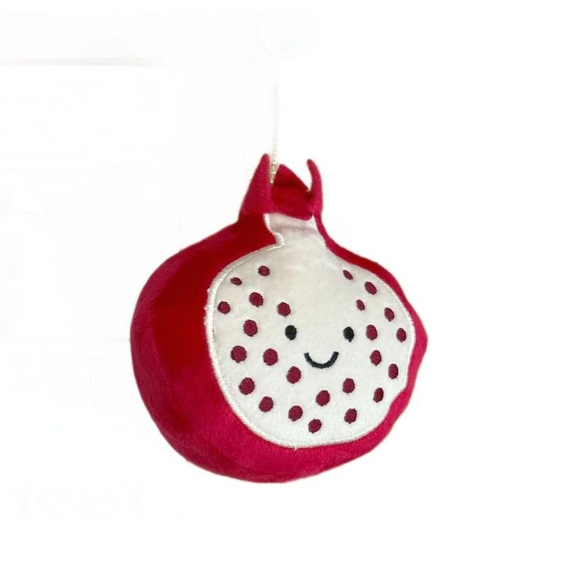 Dragon Fruit Plush Keychain With Pearl Chain For Backpack Decor And Gift Idea