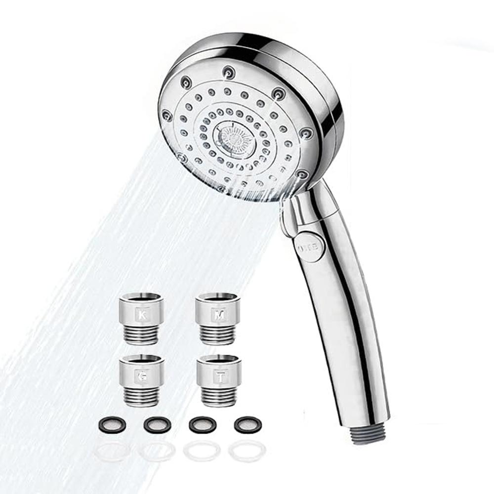 Nano Bubble Shower Head, 5 Modes, Beautiful Skin/Moisturizing, Water Saving, Increased Pressure, Stop At Hand, Compatible with Low Comes 4 Adapters