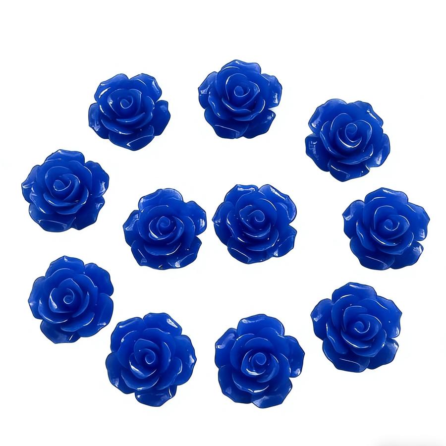 20 pieces of colorful 20mm flat back resin 3D roses suitable for decorating phone cases, jewelry making, DIY materials