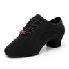 3.5cm Heel Women Soft Sole Latin Dance Shoes Suede Sole Spring Summer Black Breathable Dance Shoes