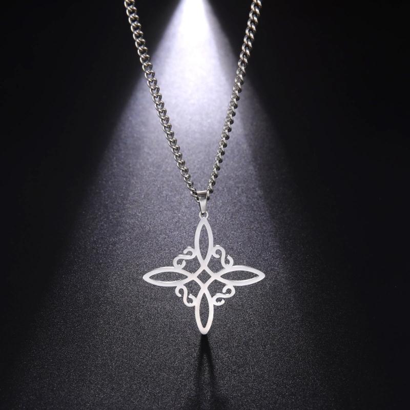 Fashion Celtic-Knot Pendant Necklace Witches-Knot Choker Chain Triquetra-Trinity Charm Clavicle Chain Jewelry Ornament