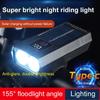 Solar Bike Light Headlight 1200mAh USB Rechargeable Display Bicycle Flashlight Front Lamp For Mountain And Road Bikes