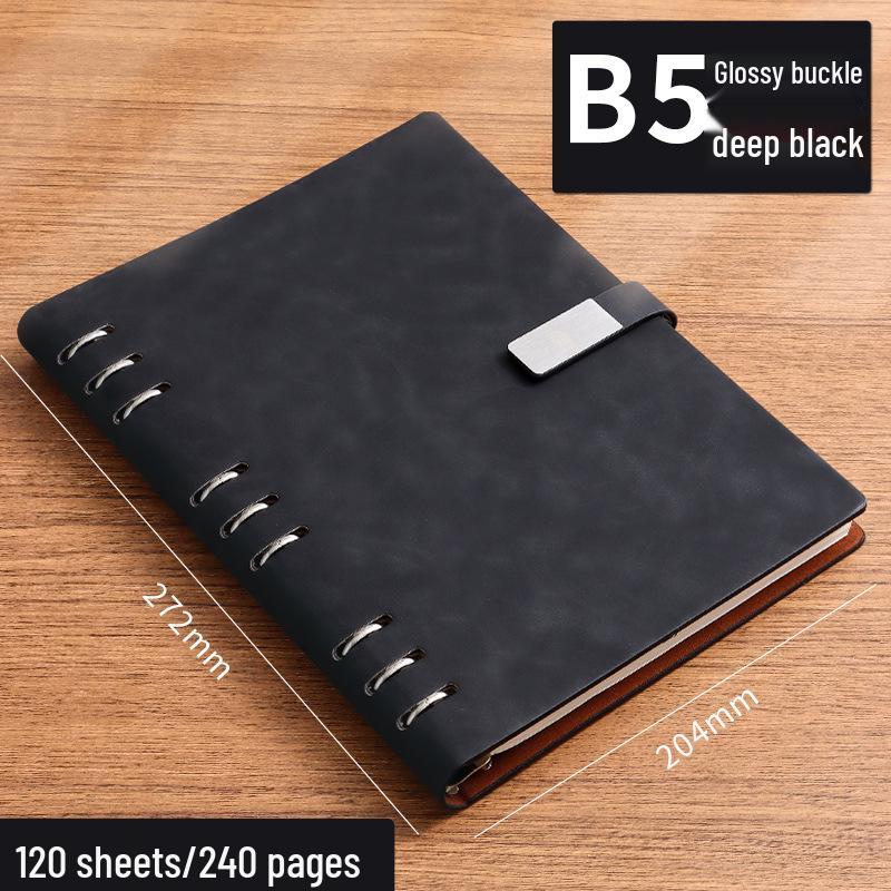Customizable Simple Business Loose-Leaf Notebook Binder with Printable Logo