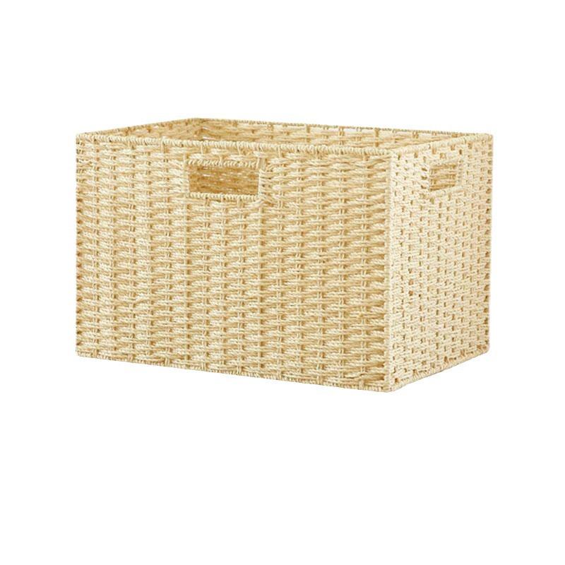 Rattan Woven Storage Basket for TV Stand, Bookcase, and Wardrobe