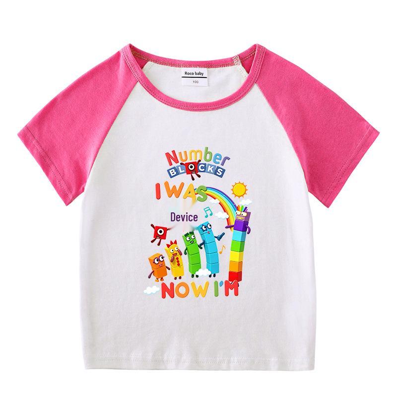 Kids' Color Block Summer Two-Piece Set: Short Sleeve T-Shirt & Shorts for Boys and Girls